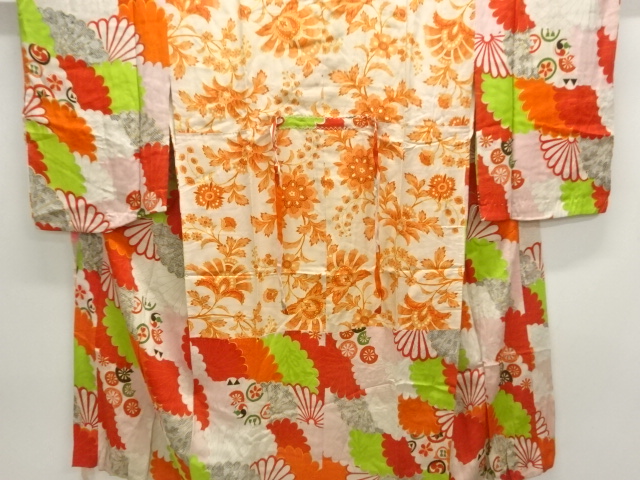 アンティーク　花模様胴抜き長襦袢